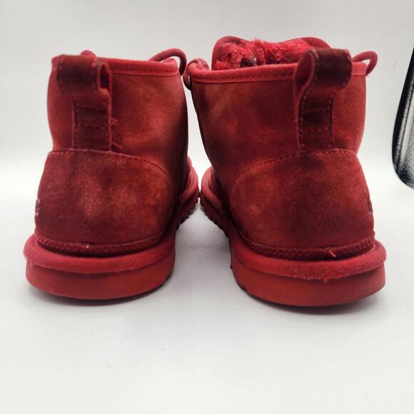 UGG Womens Boots Neumel Chukka Red Suede Shearling Fur Lined Lace Up Ankle Sz 10 - Picture 6 of 15